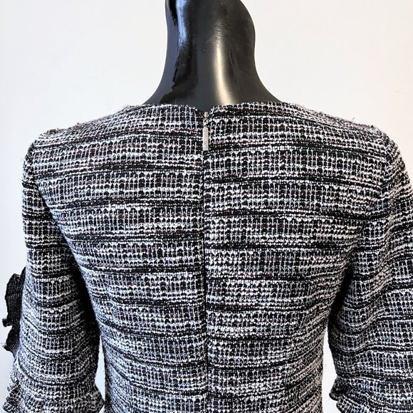 NEW! Karl Lagerfeld Paris Ruffle Pearl Trim Sleeve Dress- Size 4 - Picture 6 of 13